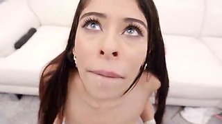 Colombian Brunette Mell Blanco Gets Rough Anal Gangbang with Big Cocks