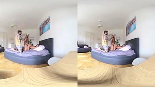 Big Booty Italian Gets a Creampie in Taboo Threesome - PornoDanVR