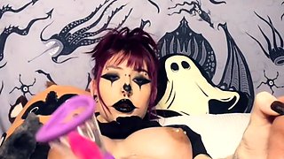 Solo ladyboy masturbation