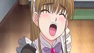 Japanese anime maid caught masturbating