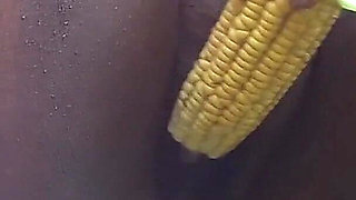 Hot Evangelical From the Countryside with a Big, Greedy Pussy Squirting on the Corn Cob