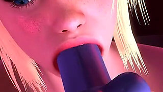 BDSM Samus Deepthroats a Dildo Metroid Porn Parody
