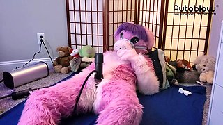 Pink Furry Vicky Tart goes WILD on VacuGlide