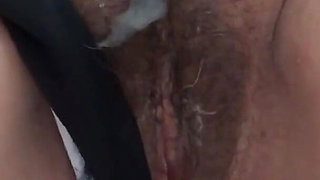 After Flashing Myself on the Beach and Having Fucked for Hours, My Friend's Stepson Cums in My Hairy
