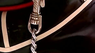 Mistress and 2 slaves: clips and candlewax into fisting