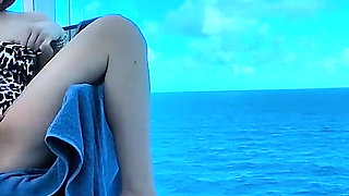 Risky Outdoor Squirt on the Deck of the Ship