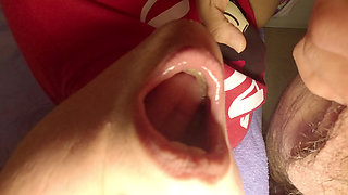 Amateur wife gets a huge creampie in her fat pussy. Pussy dripping with semen