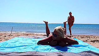 Stepmom and Stepson Beach Sex
