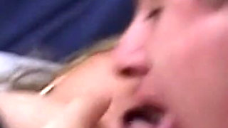 Chubby blonde with big boobs banged from her younger fucker