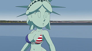 4th of July by Statue of Liberty Hentai Animation