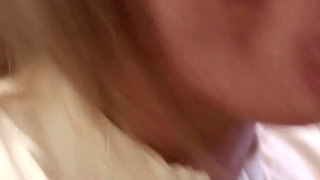 POV: Risky Elevator Quickie - Flashing Tits & Sloppy Deepthroat (cum in Mouth)