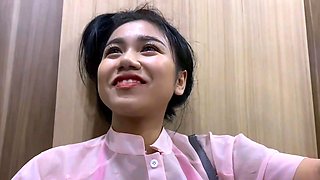JohnTronX - A cute Thai babe gets stripped naked