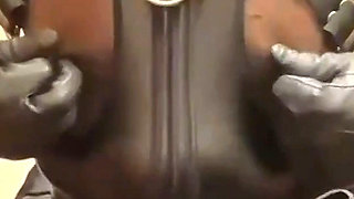 BBC Latex Tight Tit Exposing Singlet Nipple Play Edging Cum