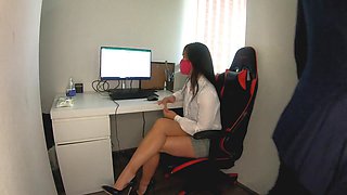 Chinese office brunette is always ready to satisfy her boss's hard cock.