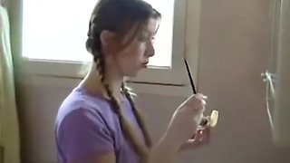 dad and friend spank pretty daughter