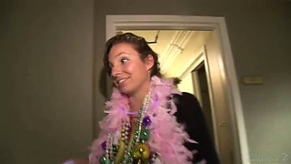 Crazy party showing how drunk girls have fun with strangers