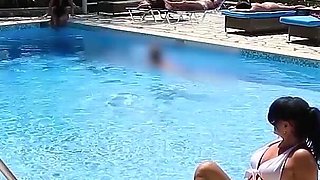 Public! Fucked in the Middle of the Hotel Pool