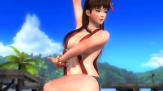 Dead or alive 5 sexy girls winning animation in tight bikini thong 3D ass !