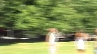 Horny Dude Fucks Two Amazing German Babes Outdoors