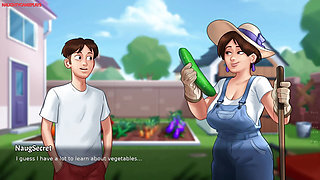 Lucky Pervert Helps Busty Sexy BBW Lonely Neighbor MILF in Her Garden She Tries To Seduce Him - Summertime Saga 04 3D Games