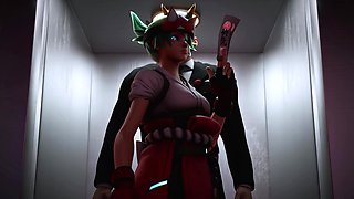 Beauty Waitress Threesome - 3D Animation