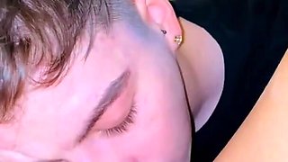 Handsome guy sucking and eating on her wet pussy till she cums