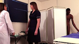 Stunning CFNM babes cocksucking BBC