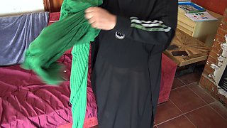 Turkish Stepmother Shows Her Hairy Pussy and Asshole to 18 Year Old Stepson