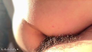 Stepbrother Really Like to Cover My Hairy Pussy with Huge Load of Cum