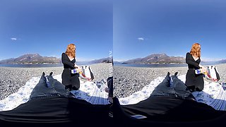 Lakeside Picnic With A Blowjob - Outdoor Redhead Blowjob