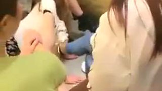 Chinese group feet lezdom lick shoe feet