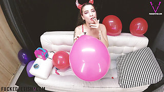 Free POV Devil Smoking Pop Red Balloons