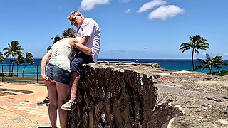I Just Met This Visitor to Hawaii -- and Here We Are, Outdoors, Playing