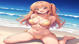 BEAUTIFUL ANIME GIRLS ON THE BEACH / AI GENERATED