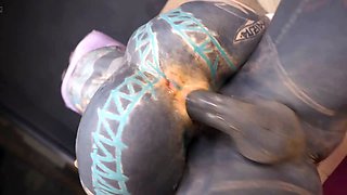 Alternative girl drilled in the ass by dick, toys, and machine