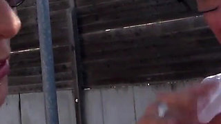 Lovely tattooed chick fucked in car and outdoor