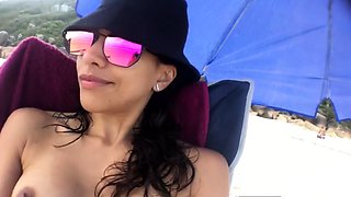 First-time Nudist Hesitates to Undress on Beach