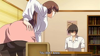 HENTAI: Hot big tiddy girl in schoolgirl uniform fucks with a schoolguy in principal's office