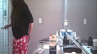 Wife undresses for shower