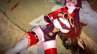 Amber, genshin impact, cartoon