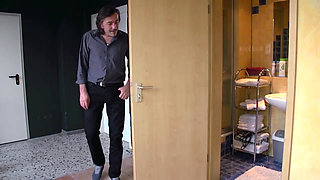 Two badass blondes gets to fucked hard in the office by huge cocks