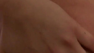 Lucky guy fucks brunette babe and cums all over her tits