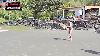 Hot Girls Take off Their Clothes on a Deserted Beach