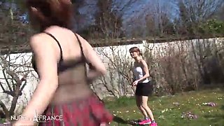 French redhead student deep throats then rides him, then gives up her tight asshole: Porn