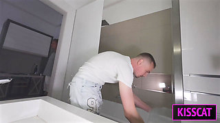 S5e3 Behind-the-scenes Pt 2: Step Mom Sucks Matthew Meier in Steamy Bathroom