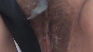 After Flashing Myself on the Beach and Having Fucked for Hours, My Friend's Stepson Cums in My Hairy Pussy