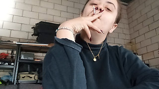PAWG Girl Smoking Slim Cigarette
