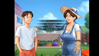Jenny's colossal nipples in Summertime Saga gameplay
