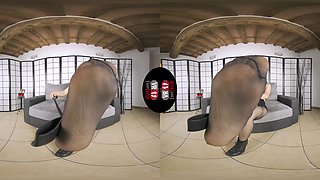 Sexy Mistress Kiki Shoves Her Hot Boots, High Heels, And Pantyhose In Your Face In VR - VRFootFetish