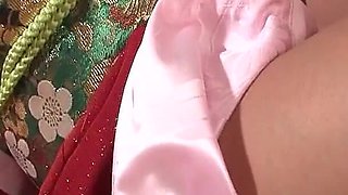 Sexy Japanese Girl Masturbates with Passion in Front of a Guy